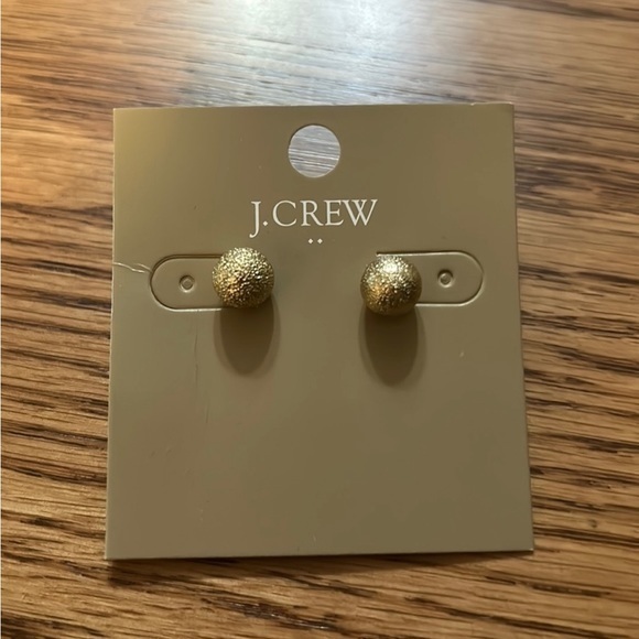 J.Crew Gold Sparkle Ball Earrings Nwt